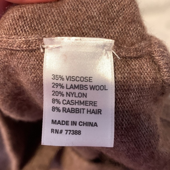 Wallace chocolate Brown shirt sweater tunic lambs wool cashmere rabbit xs - Picture 6 of 8